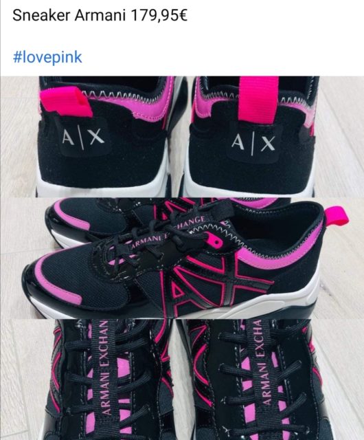 Sneaker Armani pink schwarz