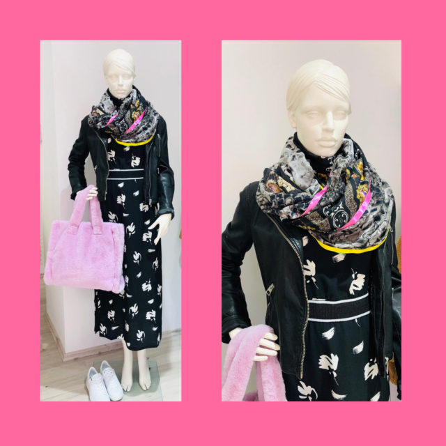 Kleid Plüschtasche Tuch